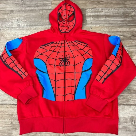 MARVEL Spider-Man Zip Up Hoodie Face Mask NWOT - Halloween, Cosplay - Picture 7 of 16